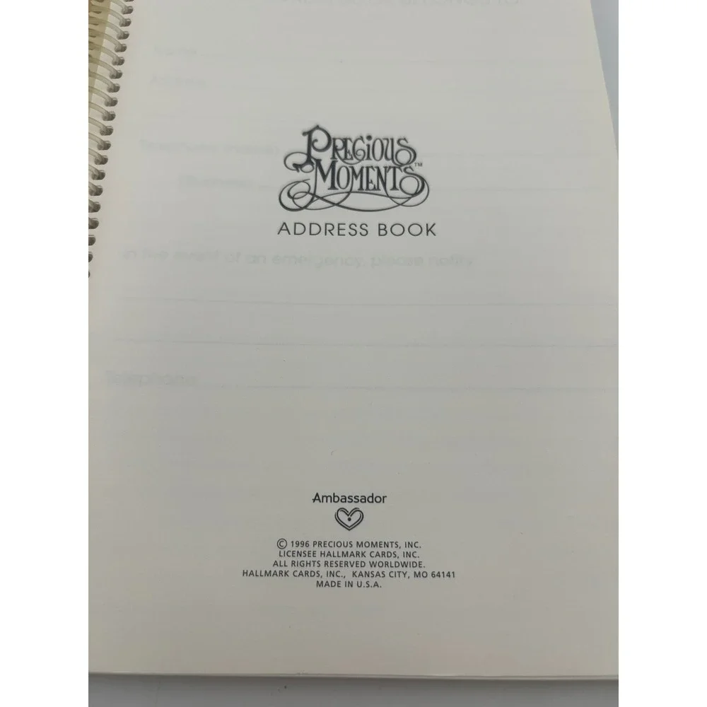 Precious Moments Ambassador Address Book‎ Spiral Bound Vintage 1996